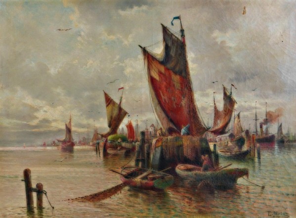 Lot of boats by the sea by Karl Kaufmann